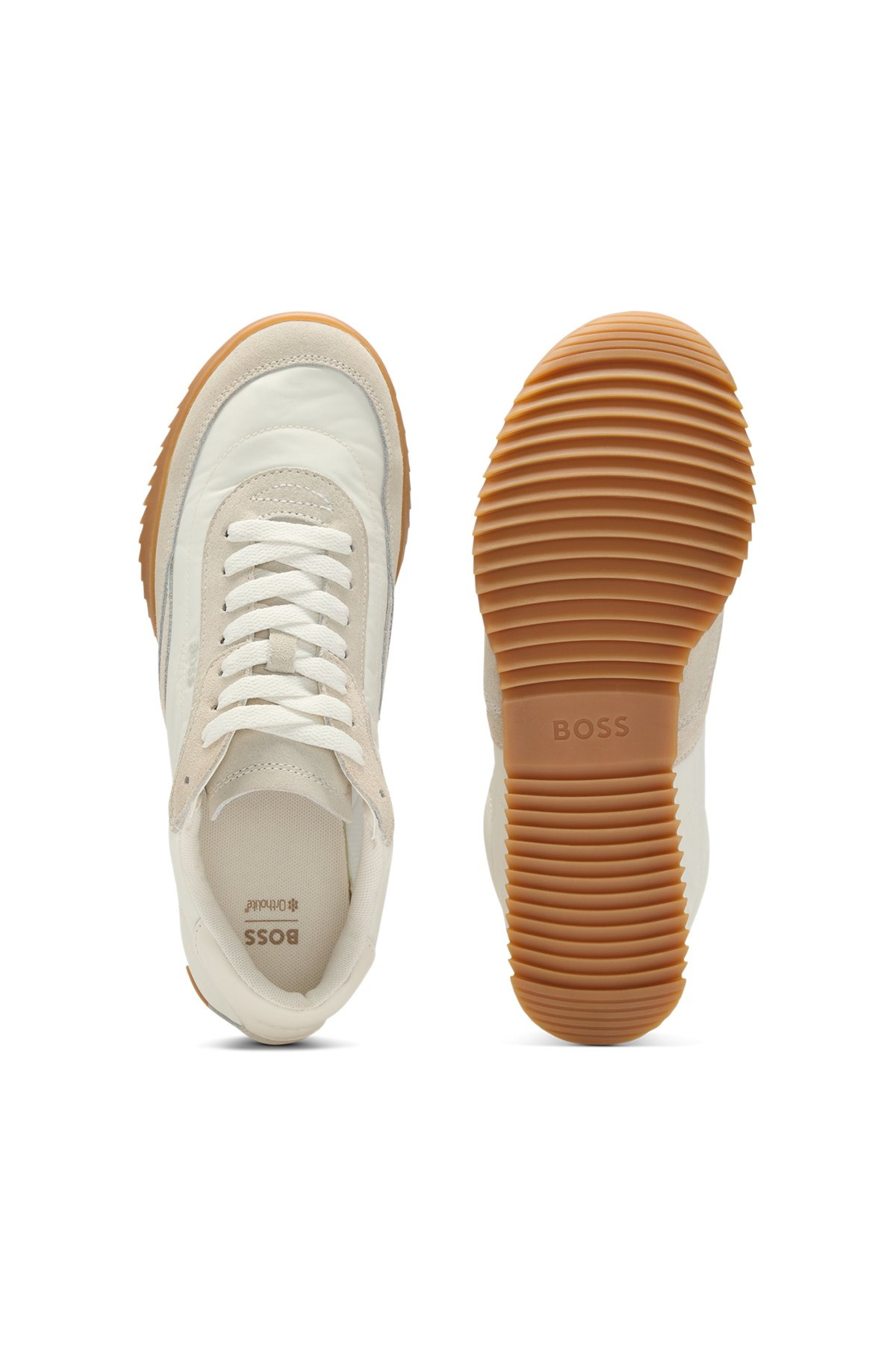 LOW-TOP TRAINERS IN FABRIC AND SUEDE - 5