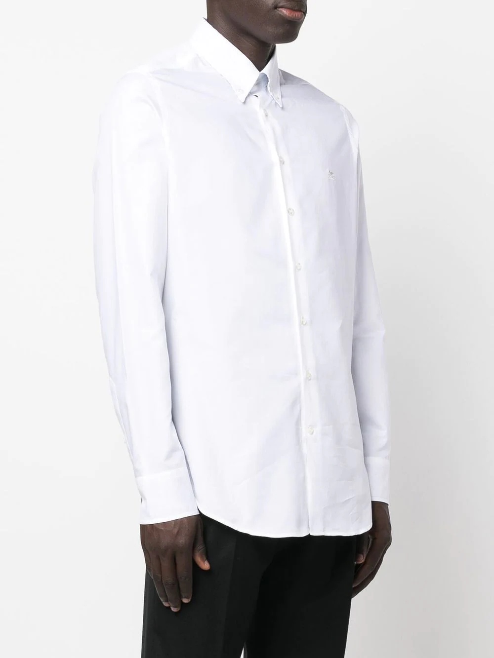 embroidered-logo button-up shirt - 3