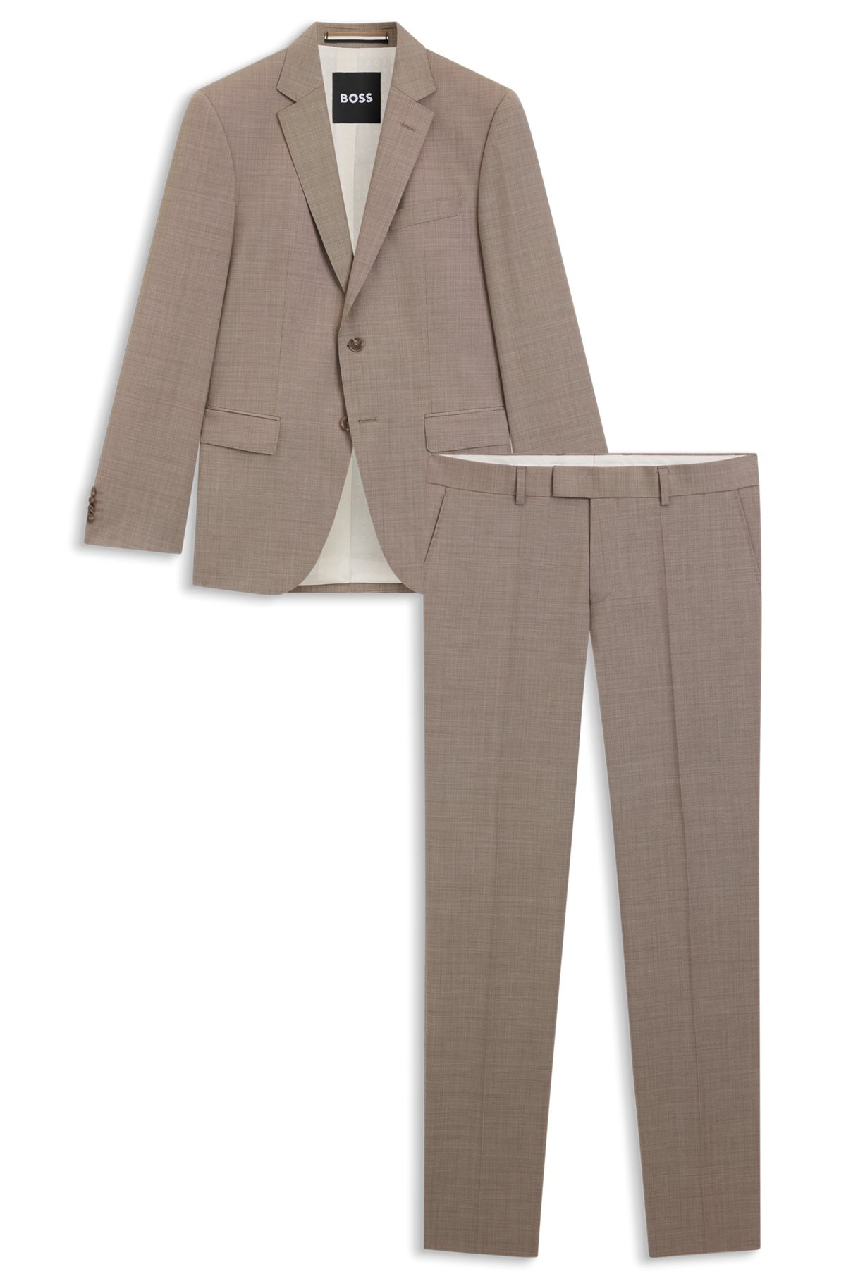 SLIM-FIT THREE-PIECE SUIT IN MICRO-PATTERNED WOOL - 8