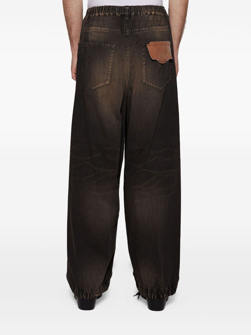 washed wide-leg jeans - 4