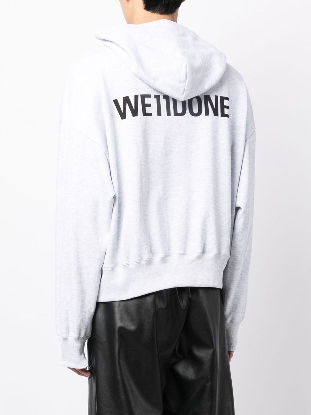 logo-patch cotton hoodie - 4
