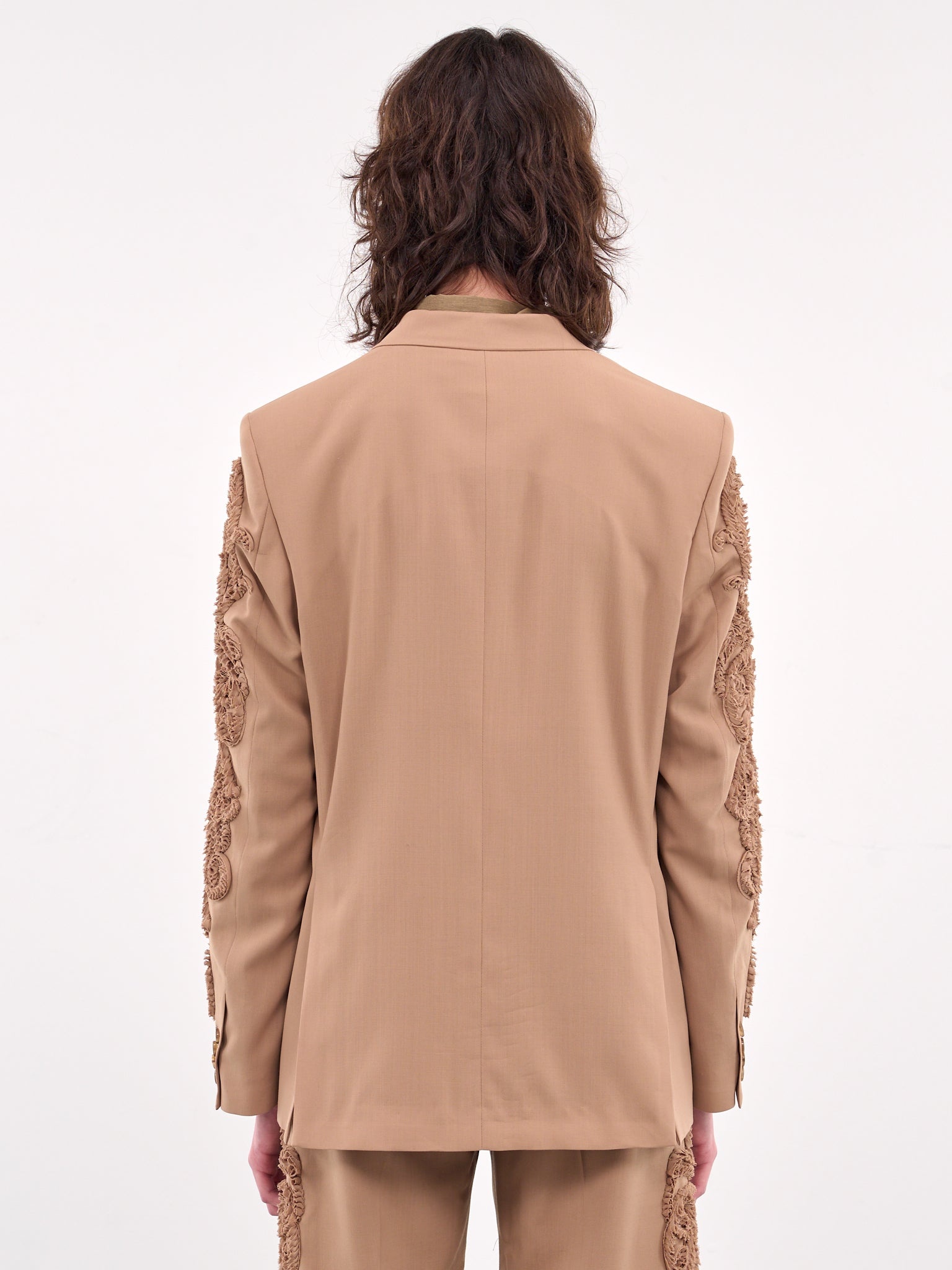 Appliqué Double-Breasted Blazer - 3