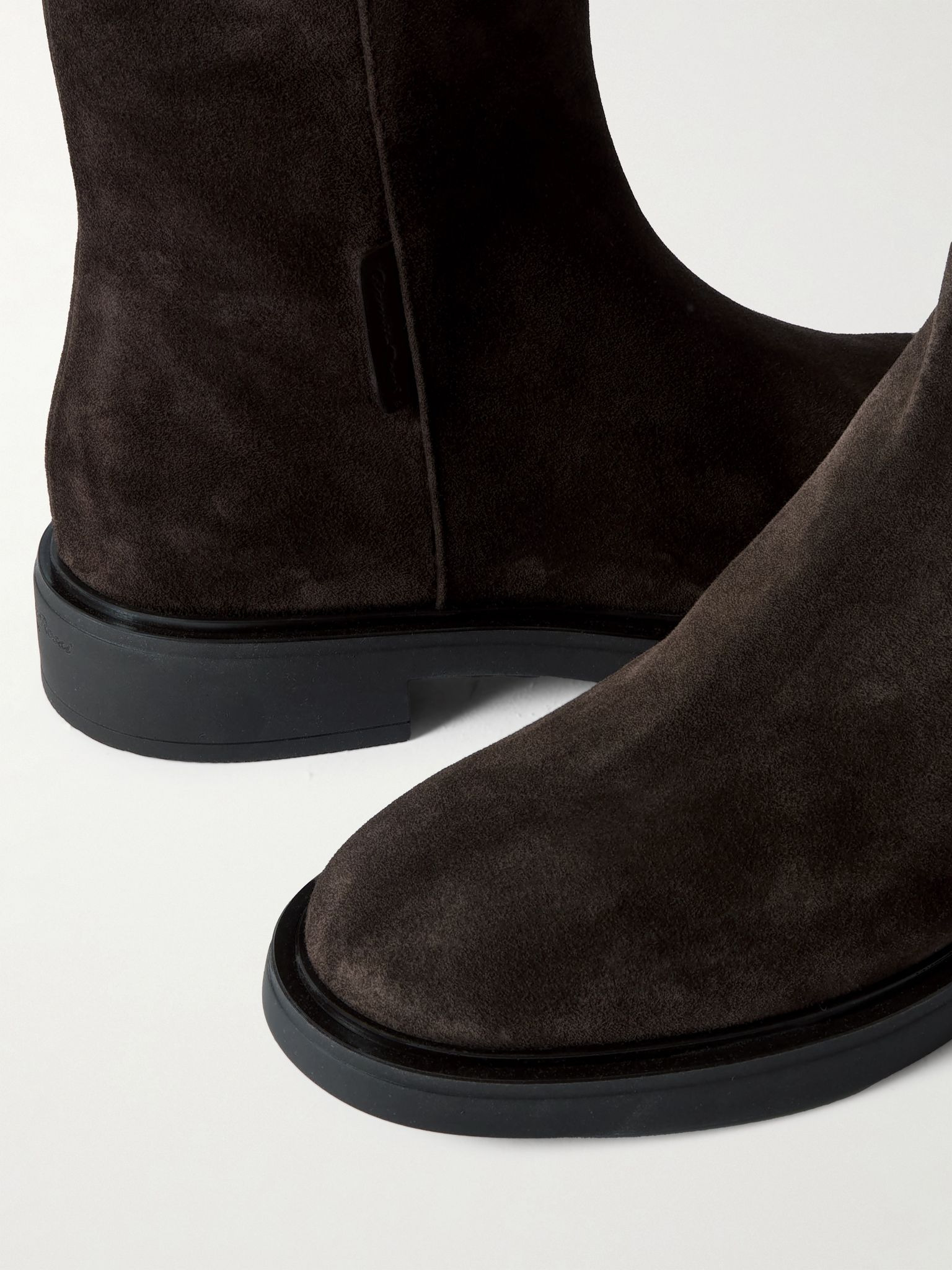 Lexington 20 leather-trimmed suede ankle boots Dark brown - 4