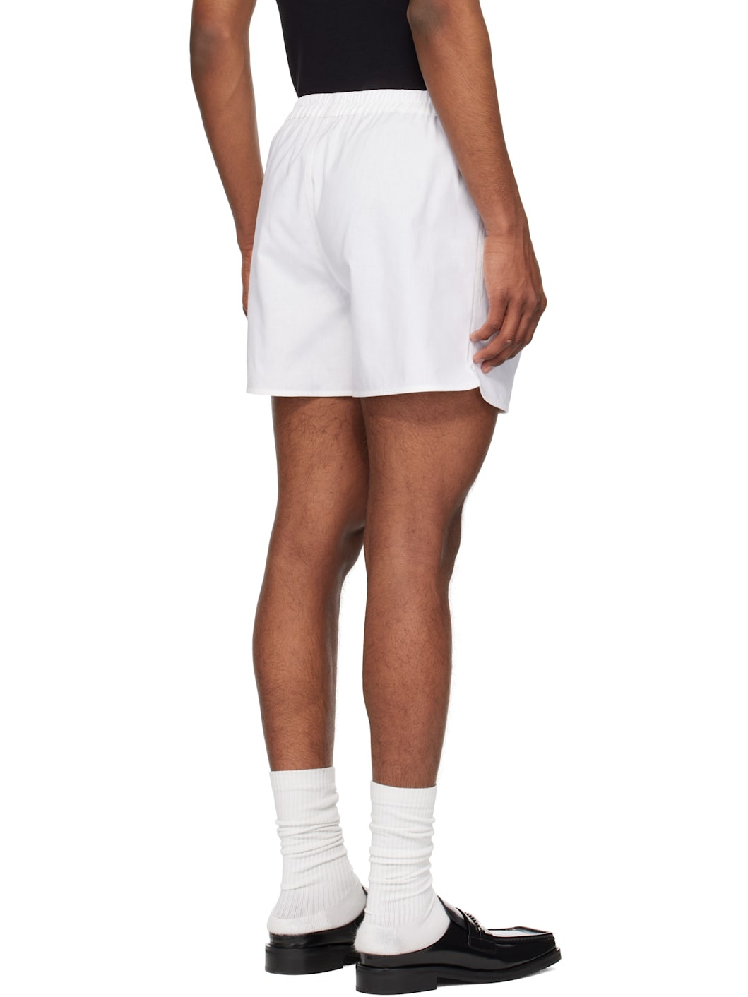 White Regenerated Household Linen Shorts - 3