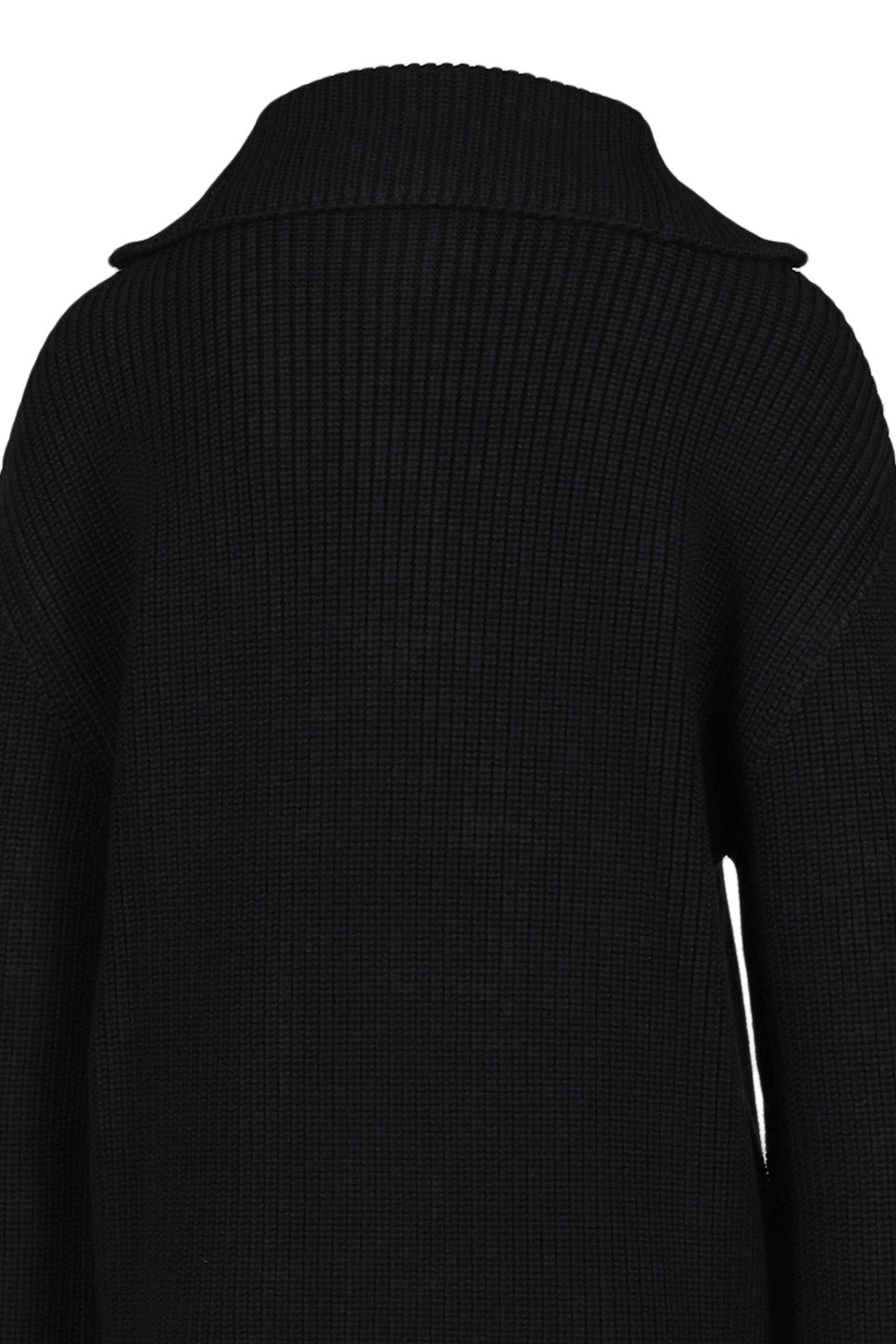 RIBBED WOOL TRUCKER SWEATER / BLK - 5