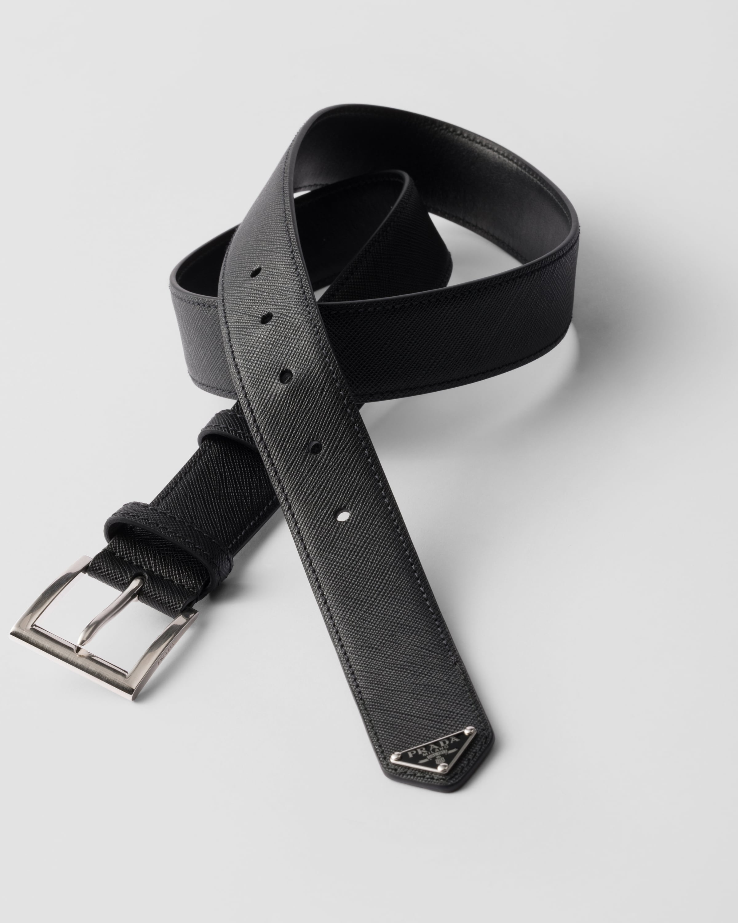 Saffiano leather belt - 3