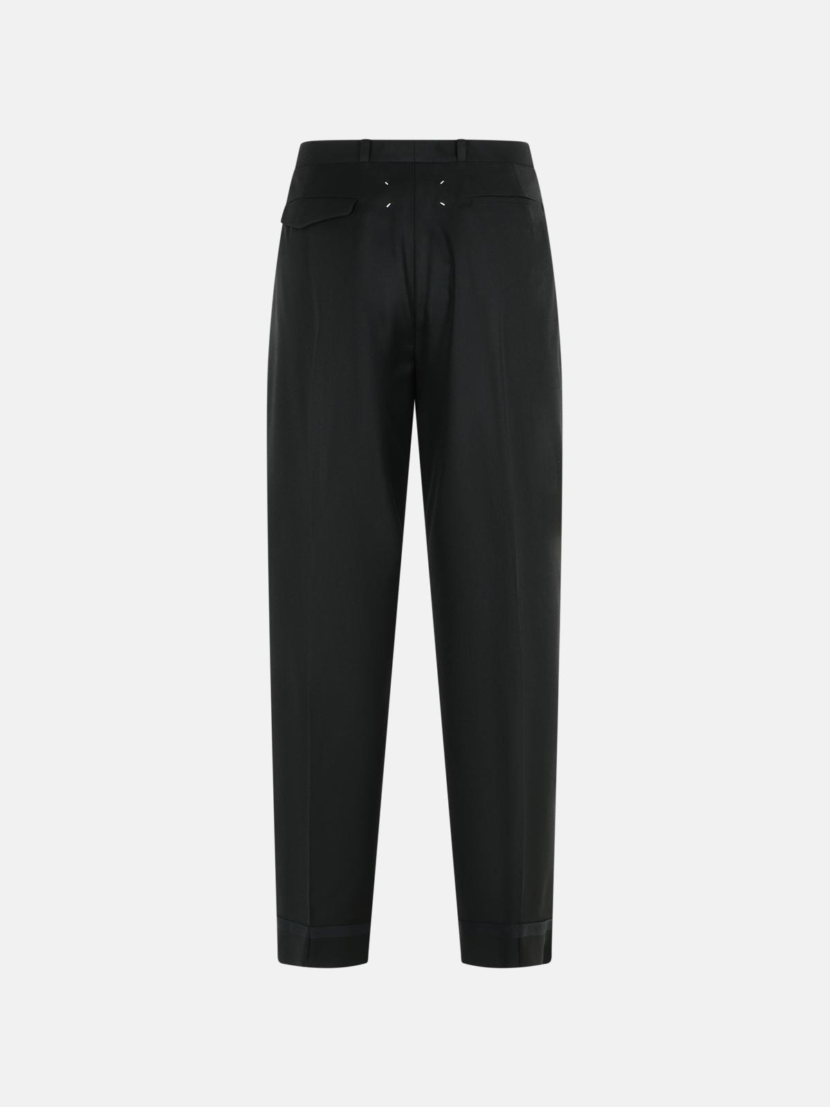 BLACK VIRGIN WOOL TROUSERS - 3