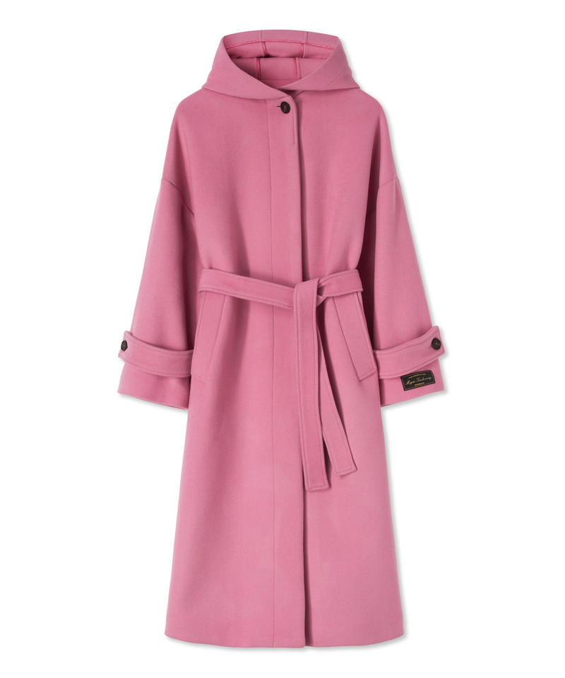 Blended virgin wool coat with "Wool Felt" belt 1