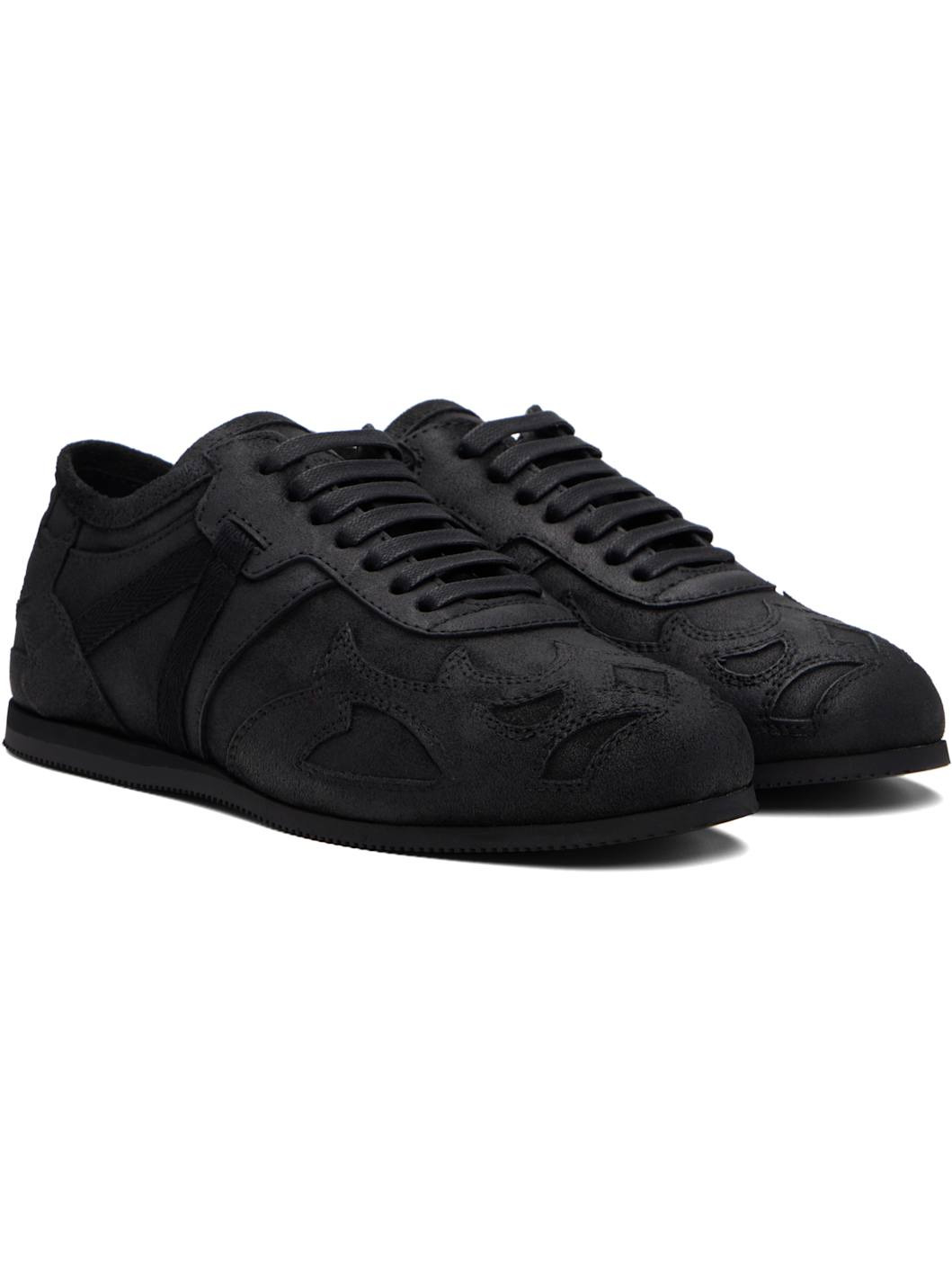 Black Milton Low-Top Boxing Sneakers - 4