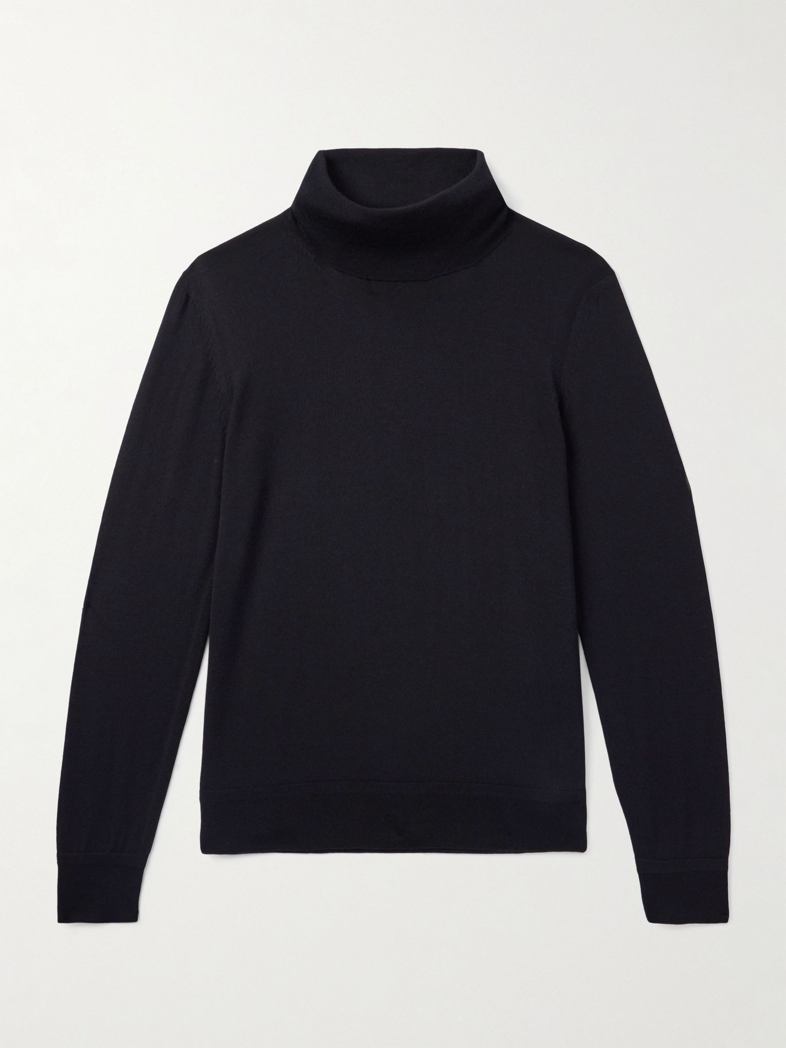 Slim-Fit Cashmere and Silk-Blend Rollneck Sweater Black - 1