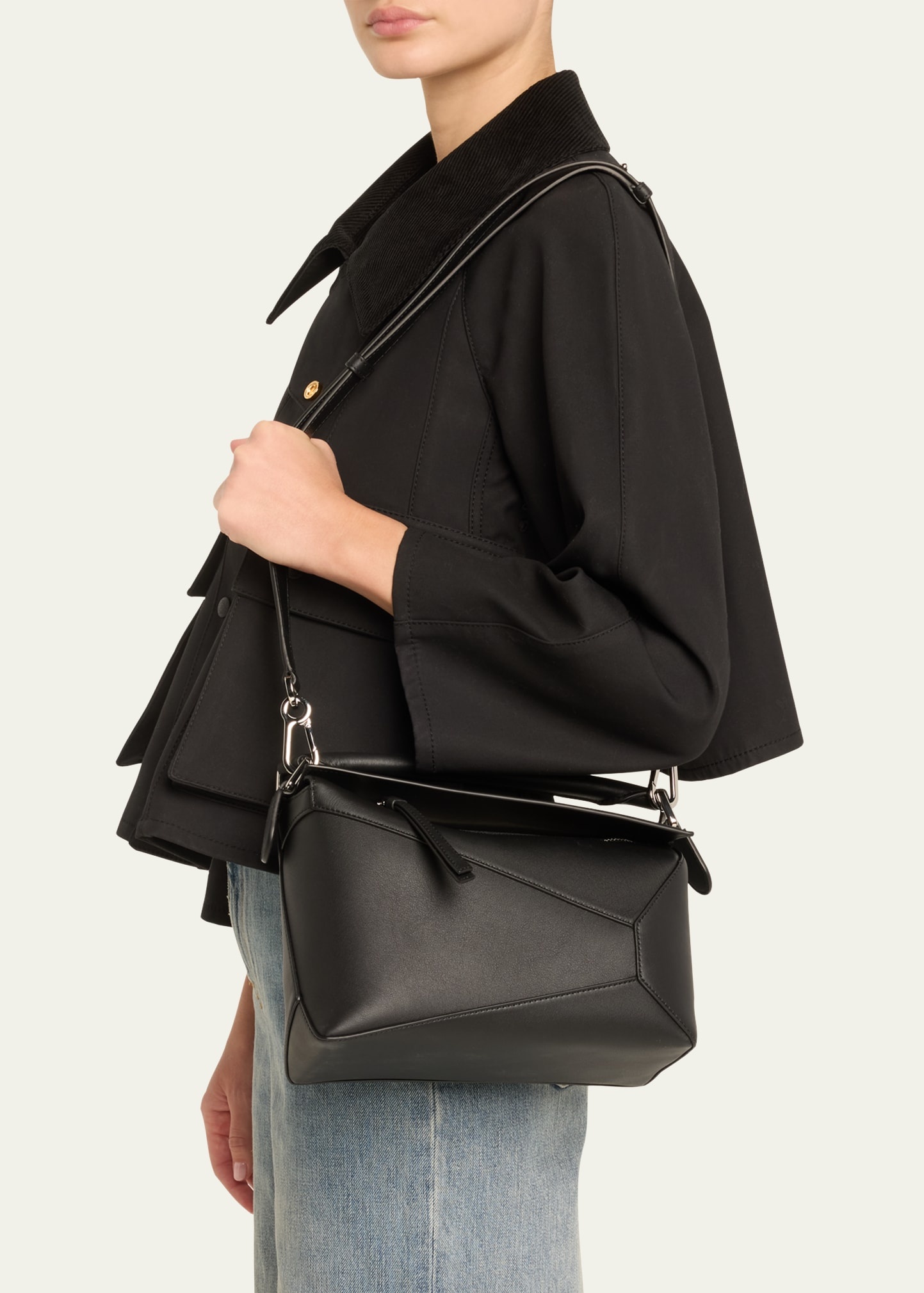 Puzzle Edge Small Top-Handle Bag in Leather - 2