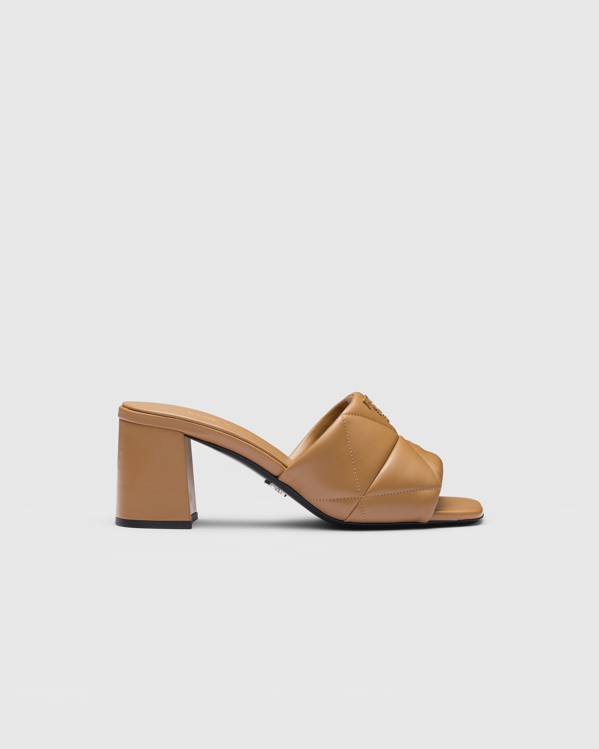 Quilted nappa leather heeled sandals - 2