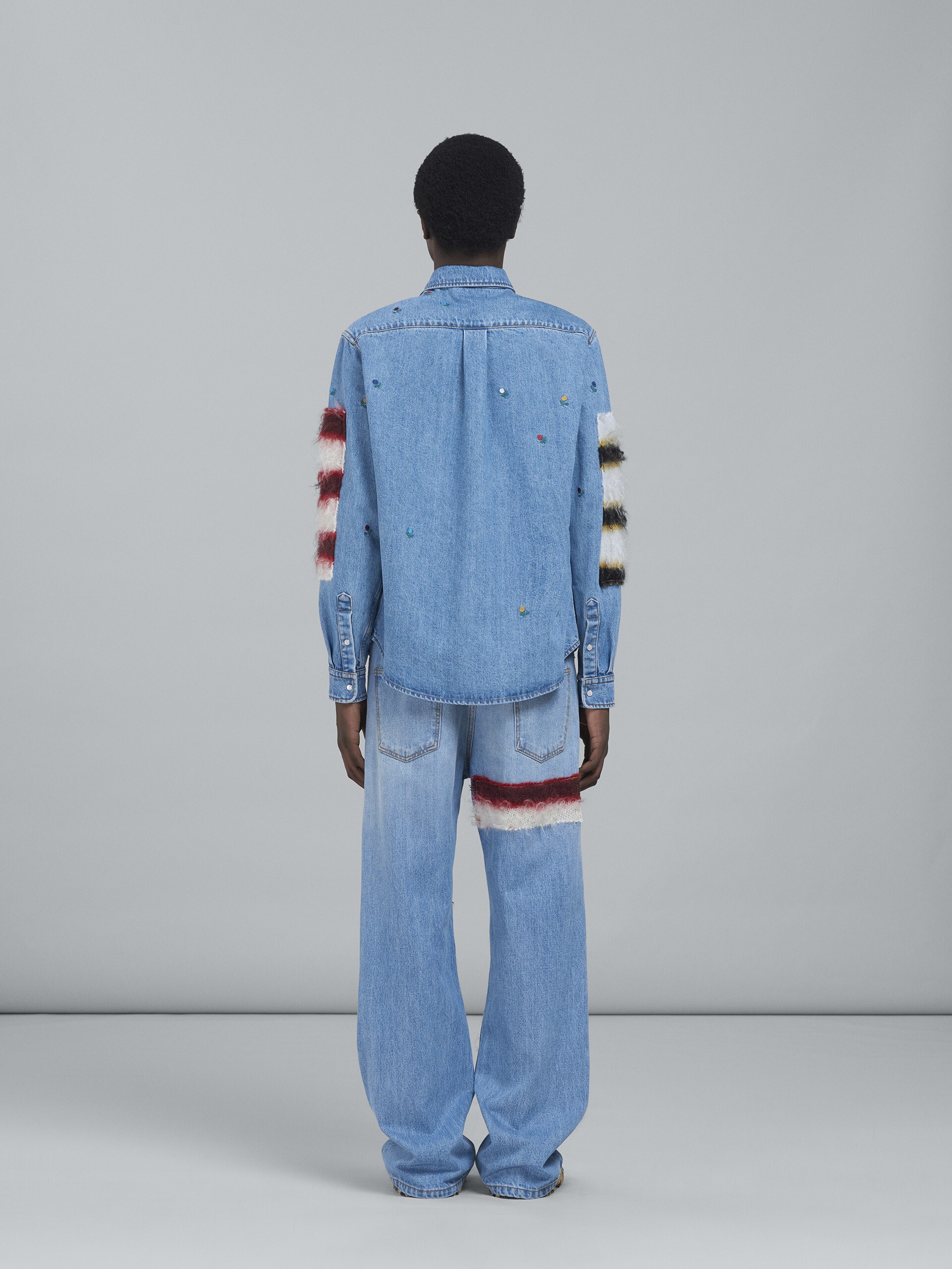 DENIM AND MOHAIR PANTS - 3