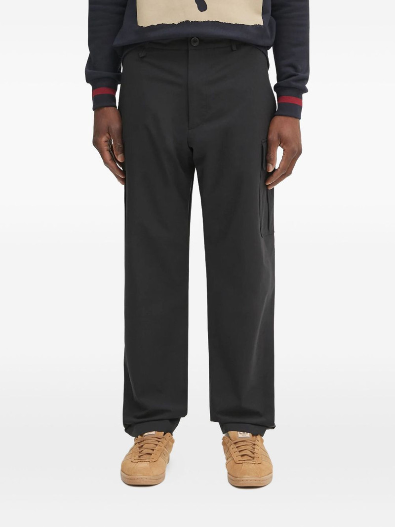 button-fastening straight-leg trousers 1