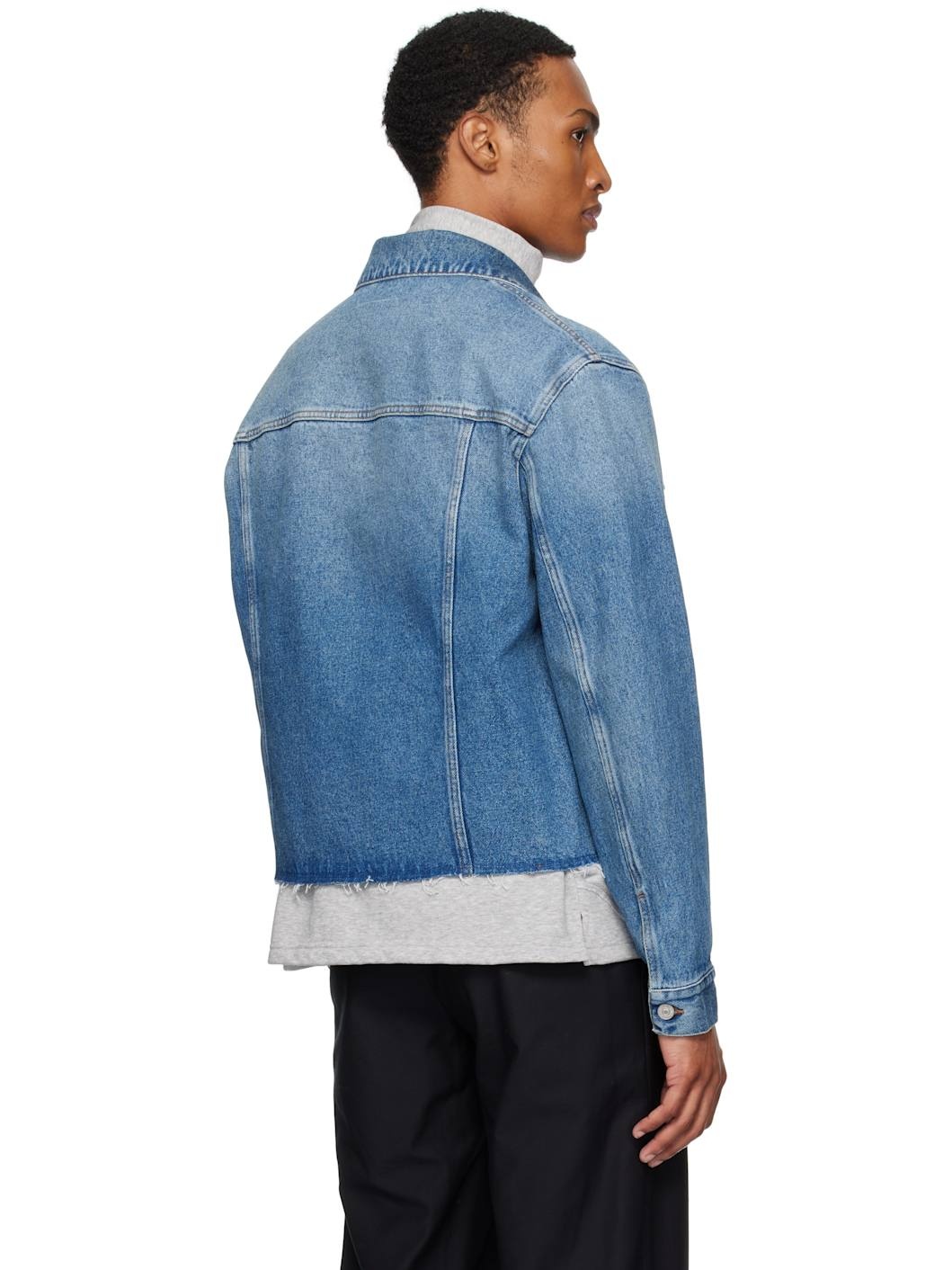 Blue Frayed Denim Jacket - 3