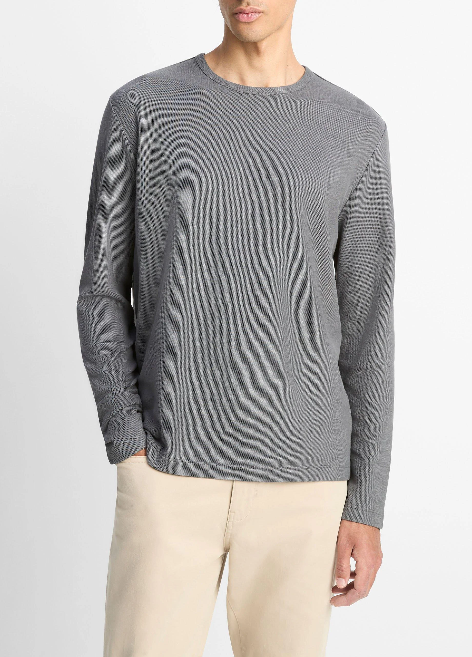 Pima Cotton Piqué Long-Sleeve T-Shirt - 1