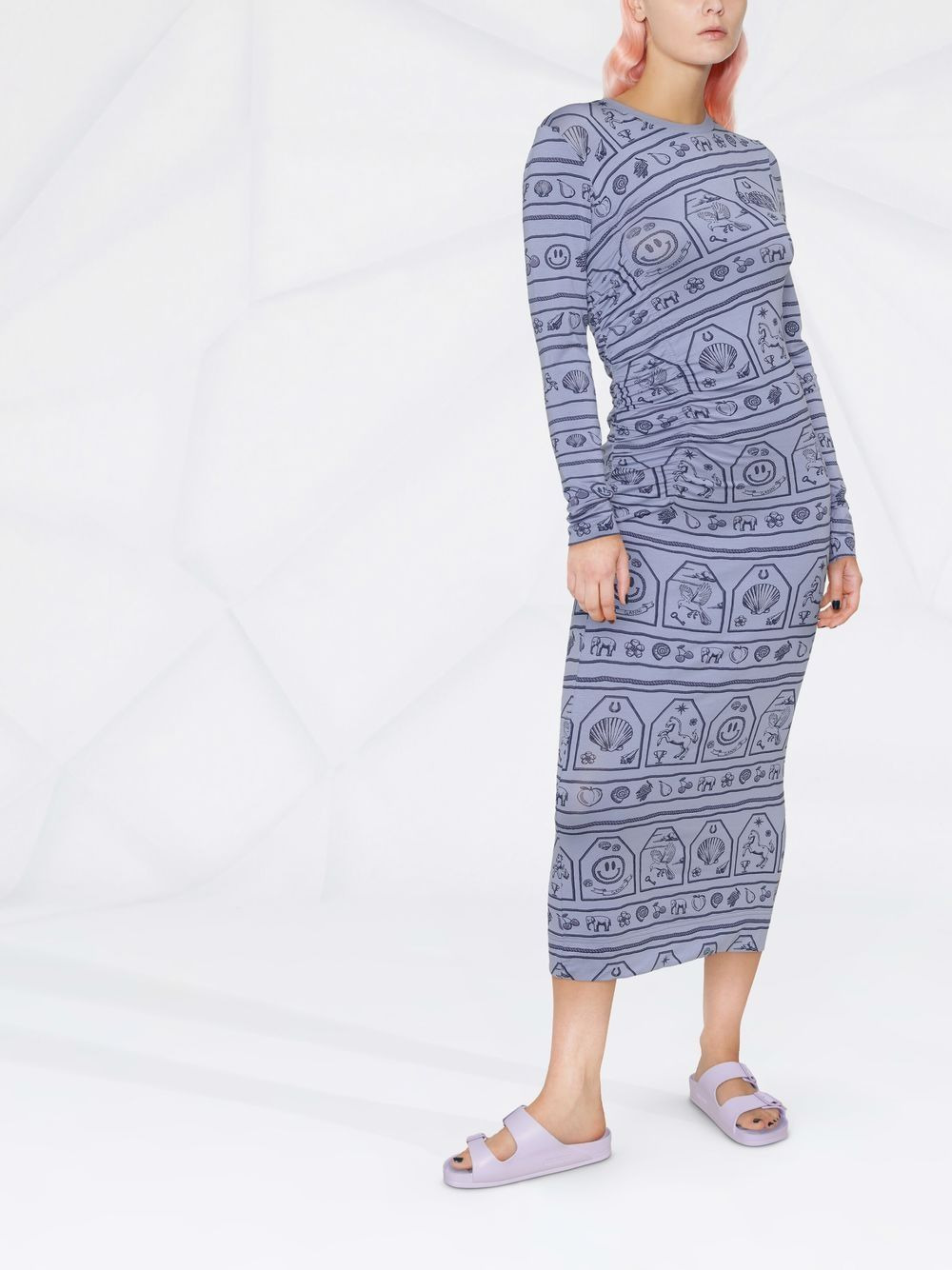 zodiac logo-print stretch-jersey dress - 3