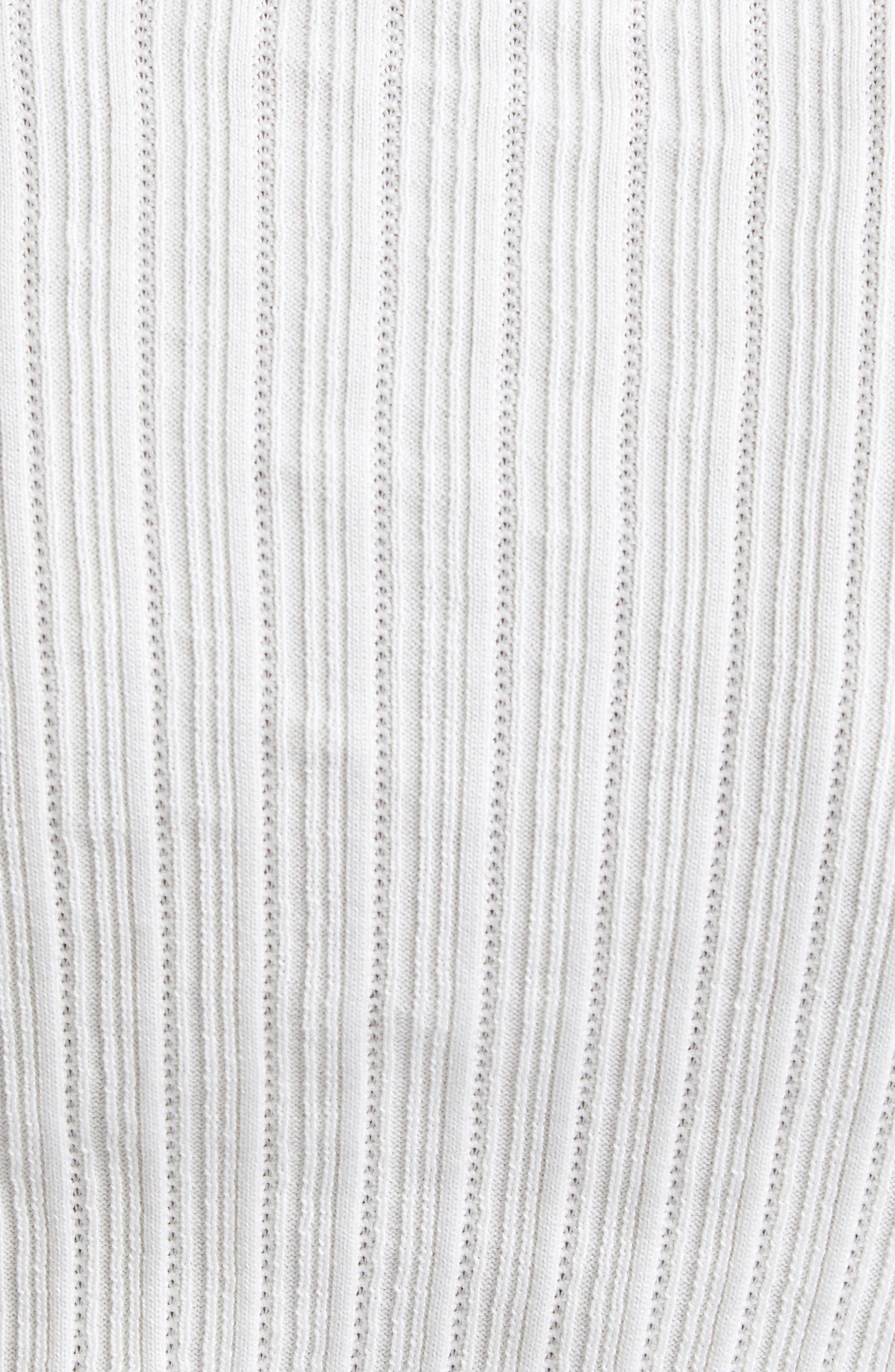 Thom Browne Tuck Scallop Trim Silk & Cotton Pointelle Stitch Polo in White at Nordstrom - 7