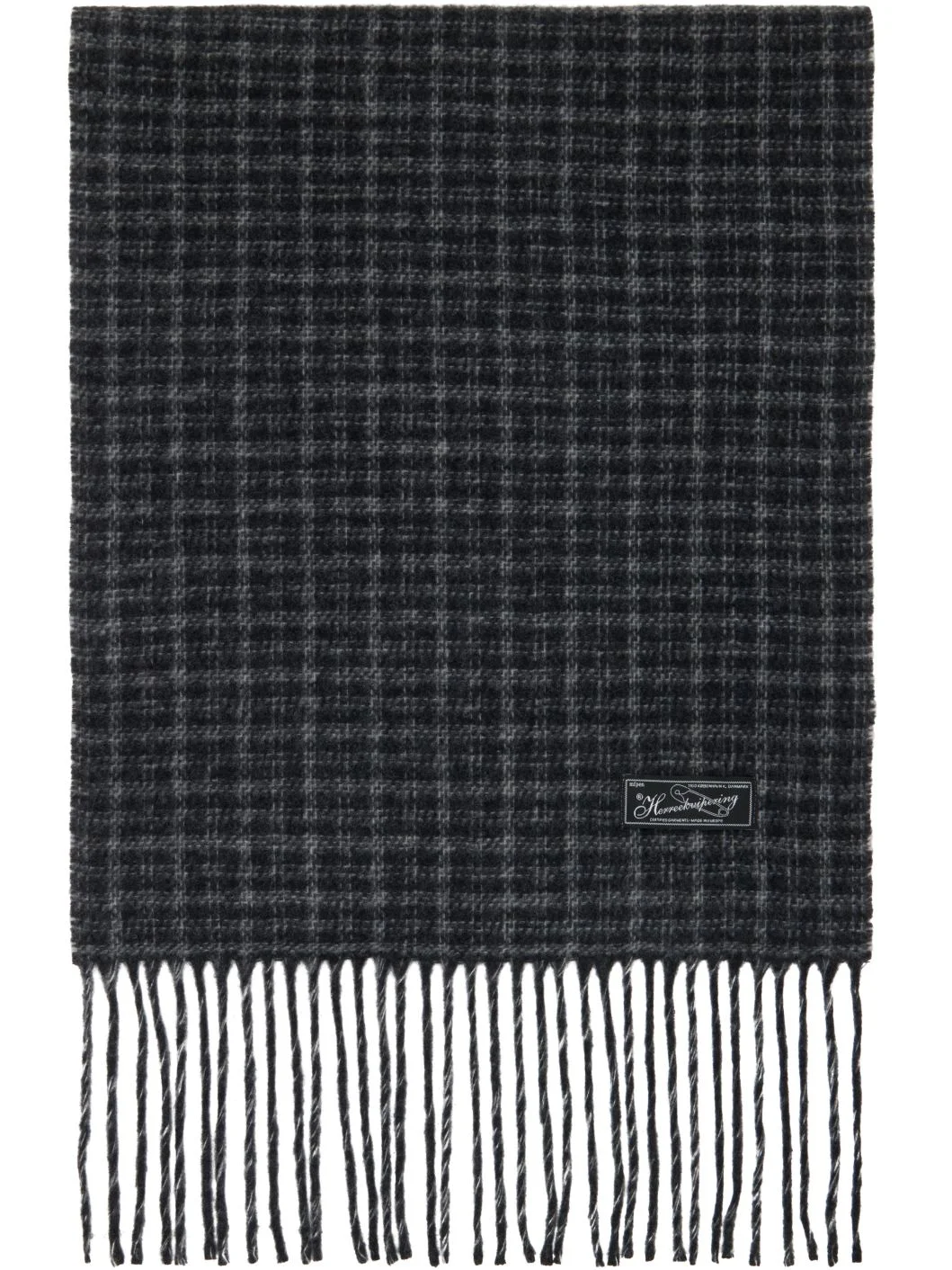 Gray Facade Fringe Scarf - 1