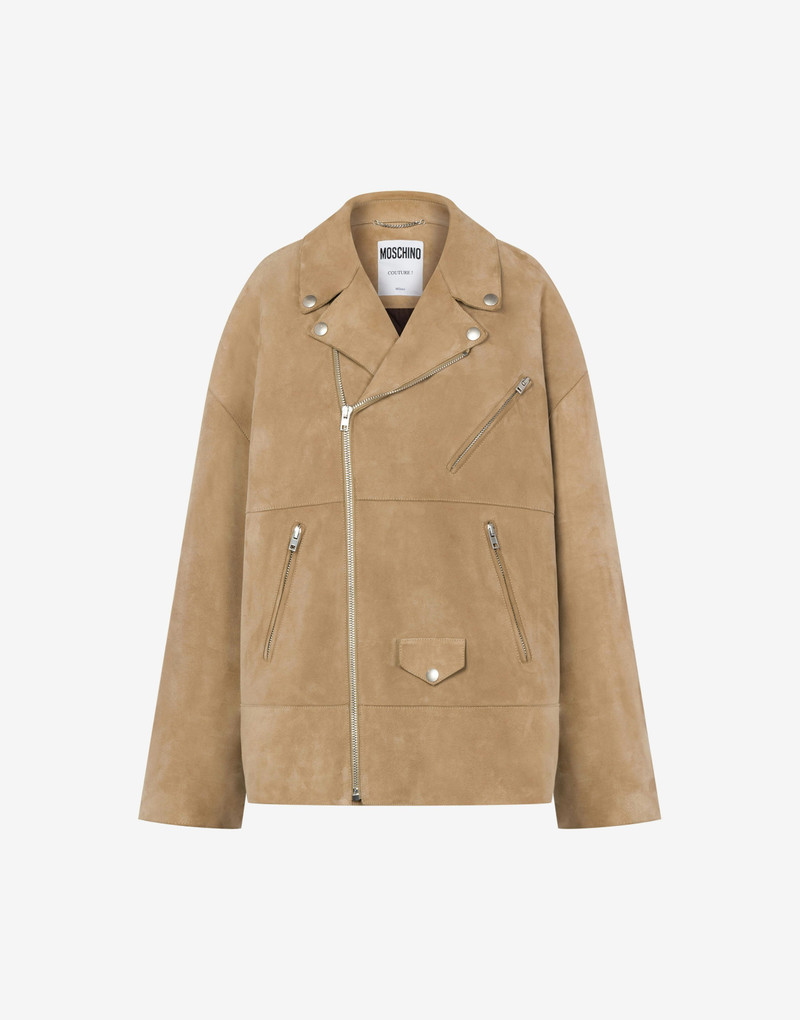 OVERSIZE BIKER JACKET IN SUEDE - 1