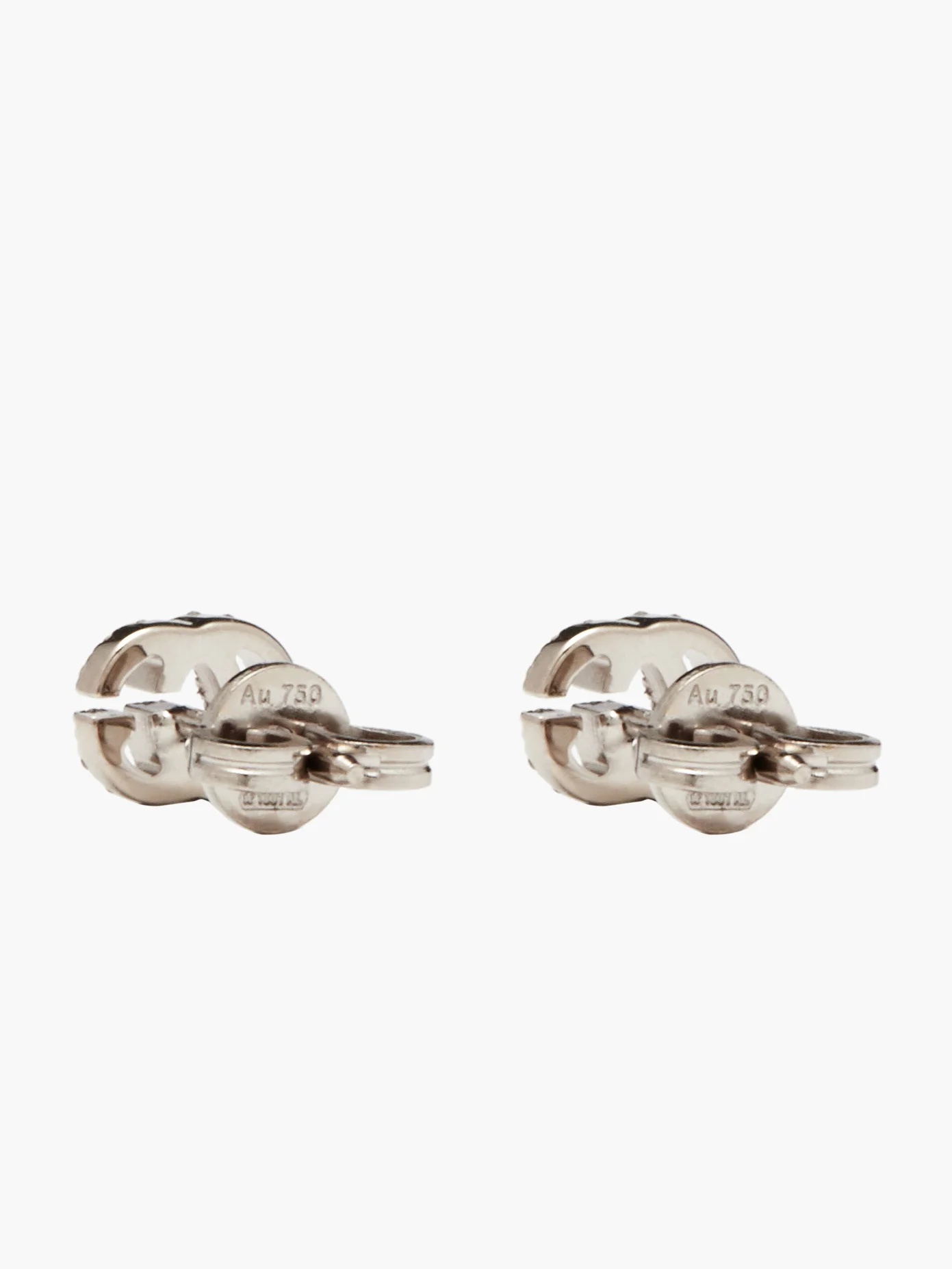 GG-logo diamond & 18kt white-gold earrings - 5