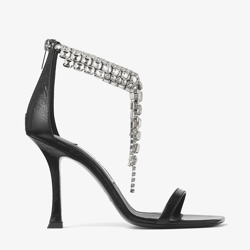 Verity Sandal 100 Black Vintage Metallic Leather Sandals - 1