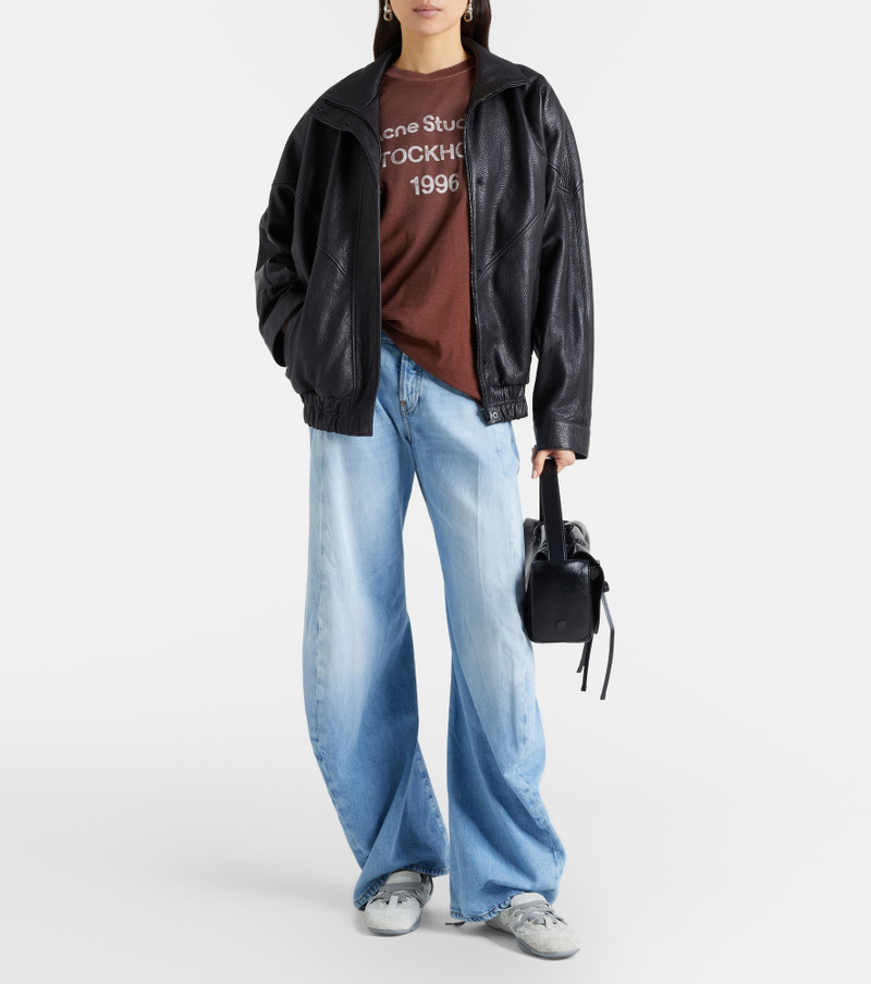 Acne Studios Logo cotton and hemp jersey T-shirt outlook