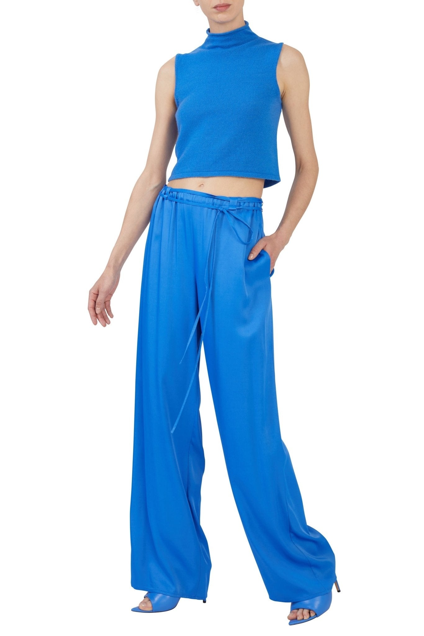 Airy Cashmere Silk Roll Neck Tank - 3