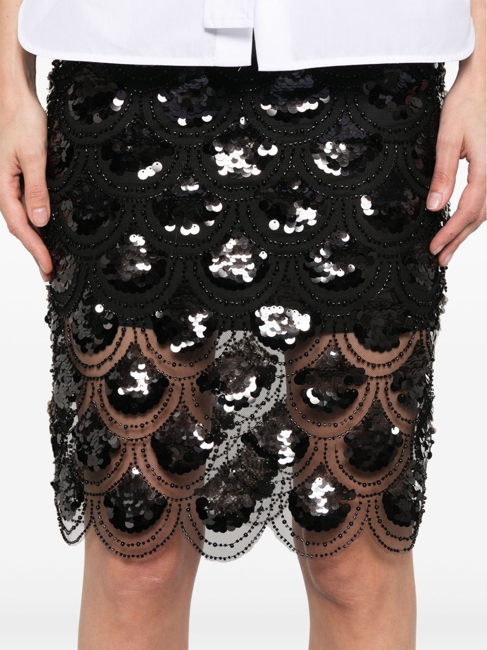 sequinned pencil skirt - 5