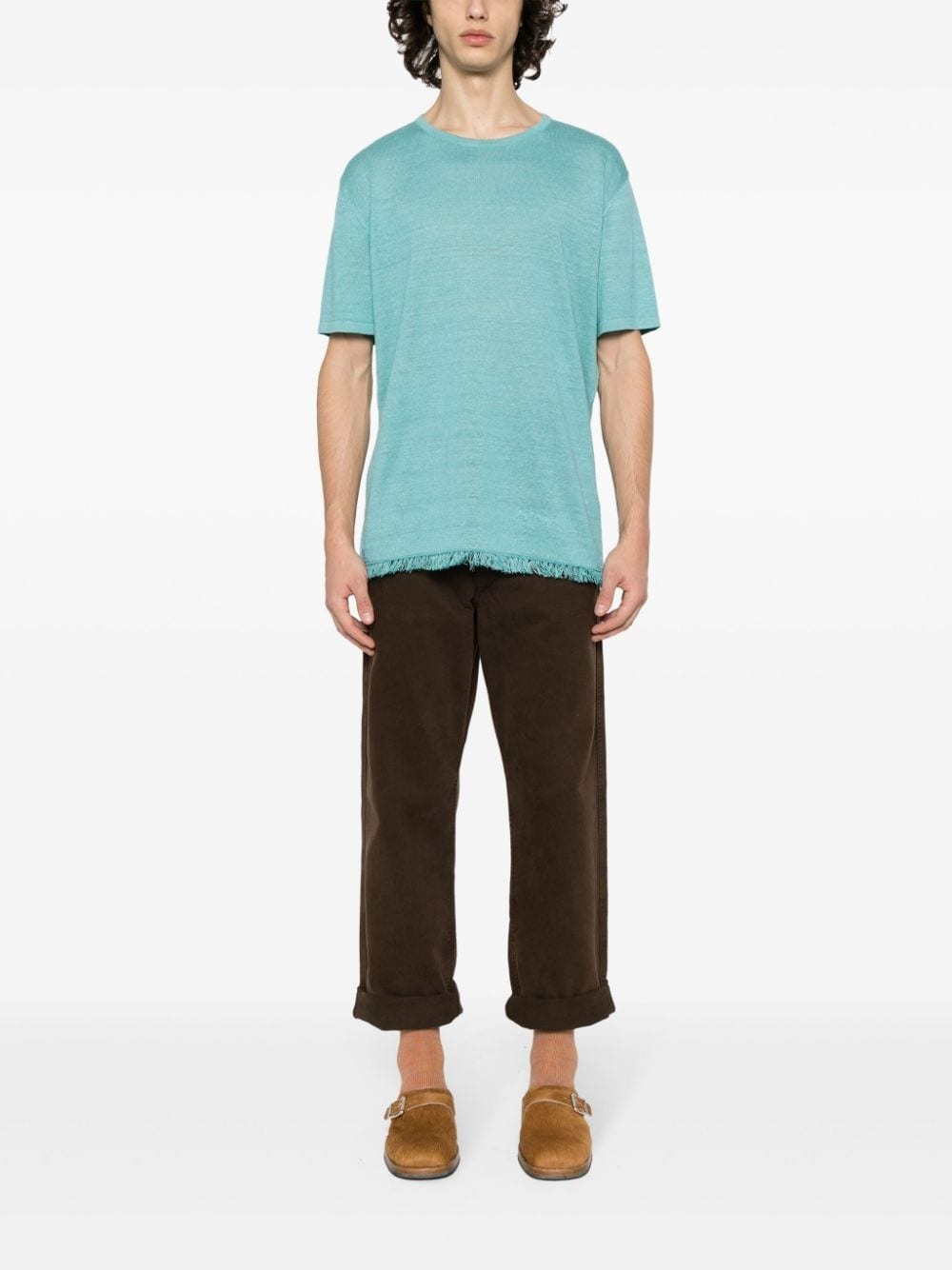 fine-knit linen T-shirt - 2