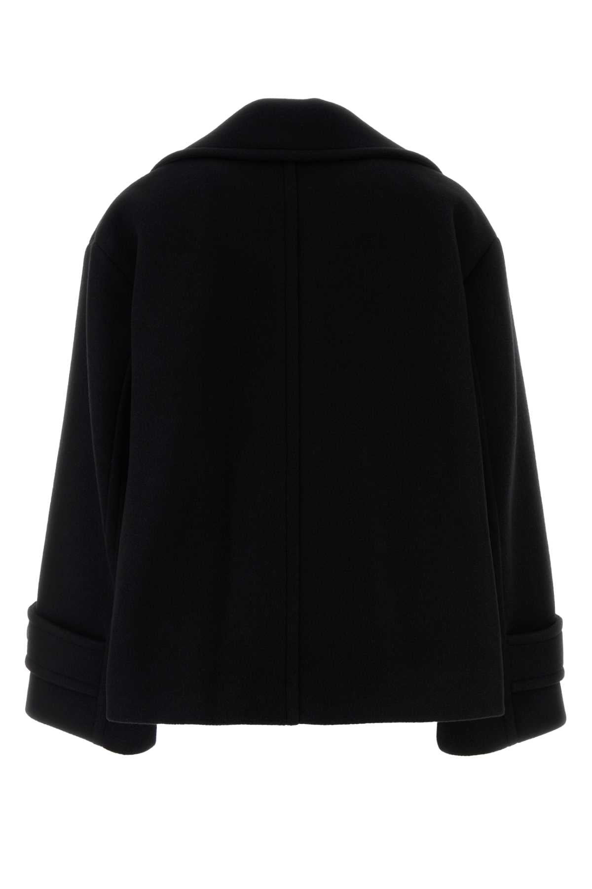 Chloe Women Black Wool Blend Coat - 2