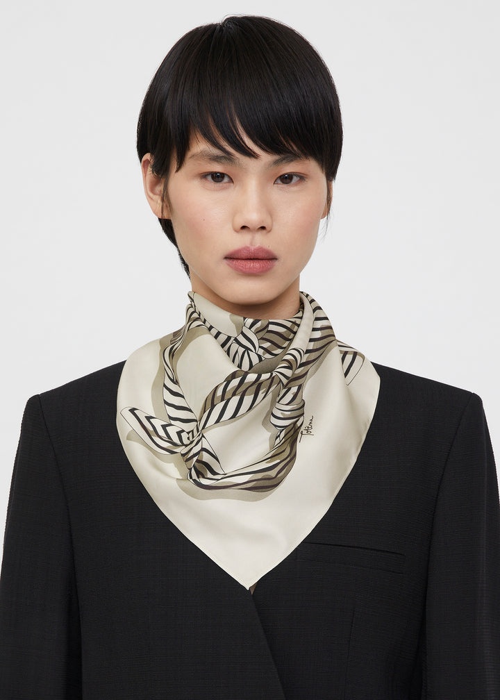 Toteme Knotted Monogram Silk Scarf