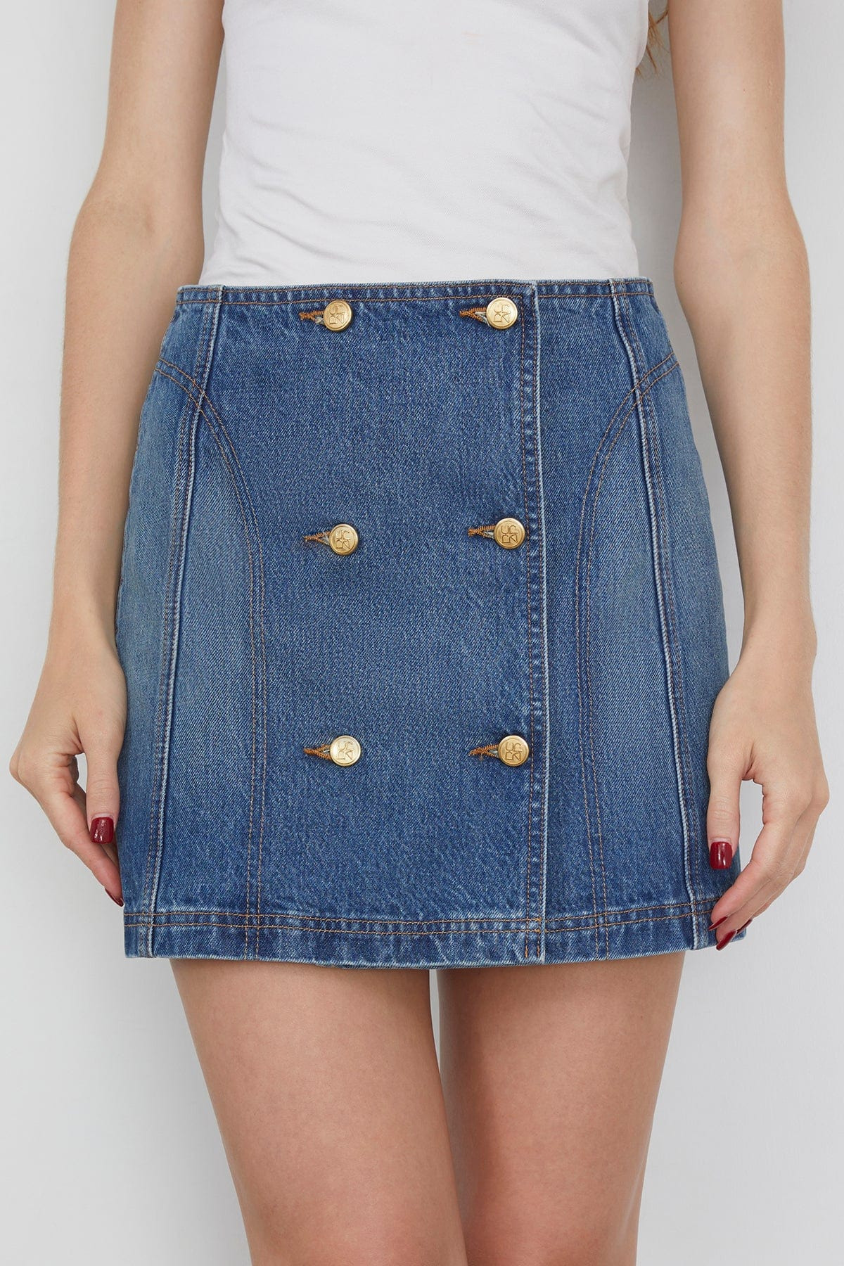 The Clara Mini Denim Skirt in Danube - 3