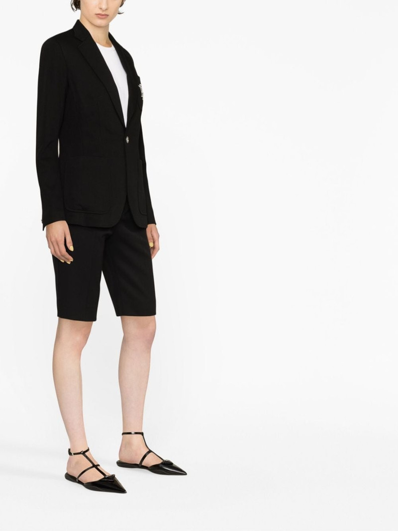 embroidered-logo single-breasted blazer 3