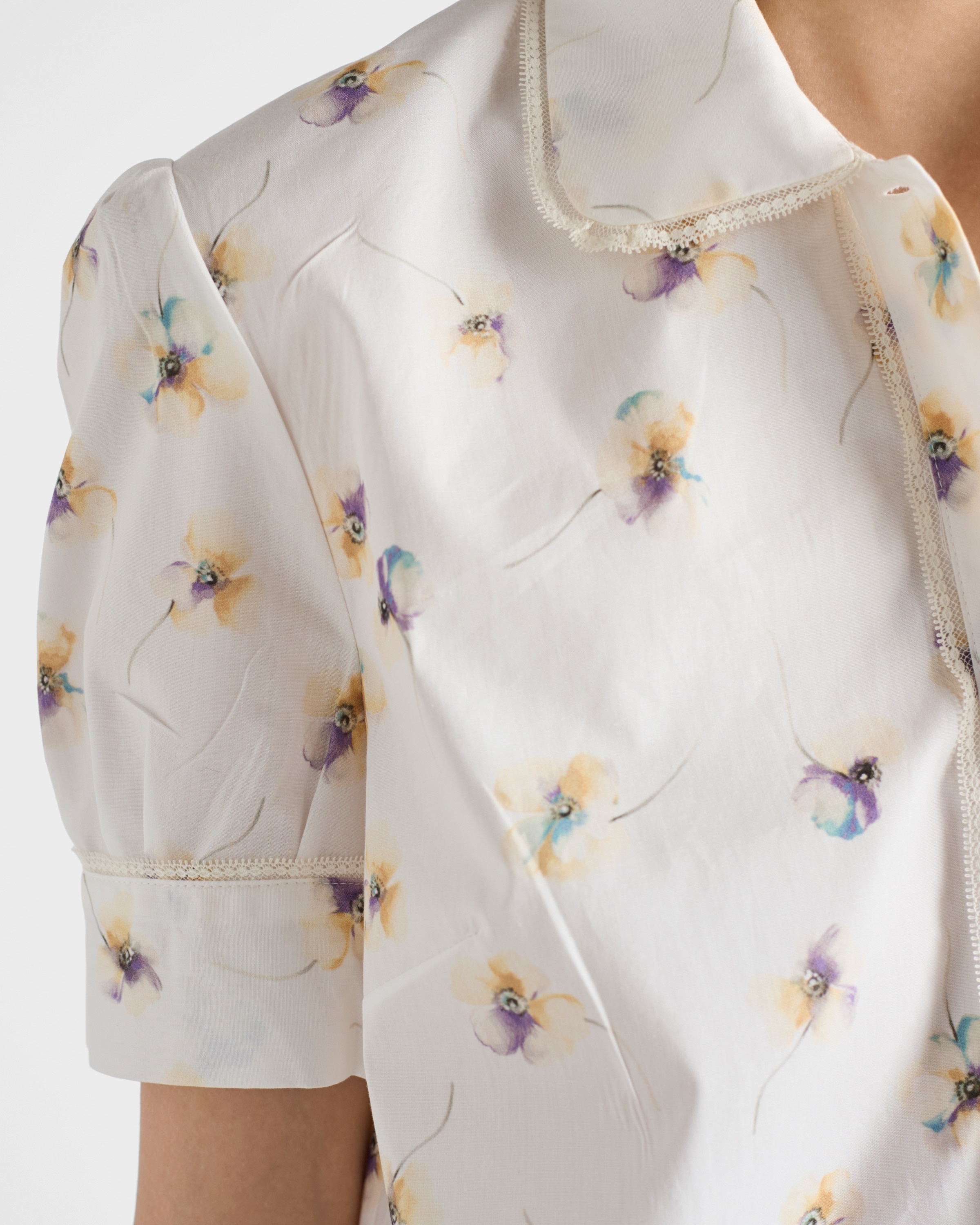 Floral print poplin mini-dress - 6