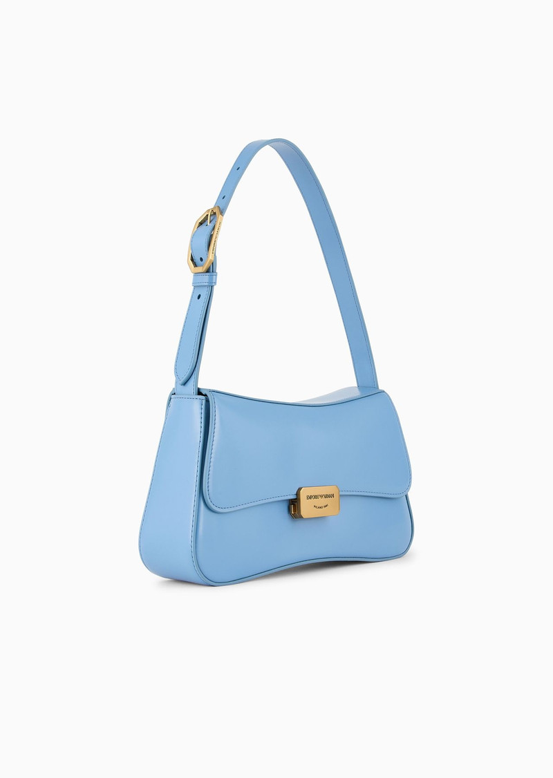 EMPORIO ARMANI Brushed-finish baguette shoulder bag outlook