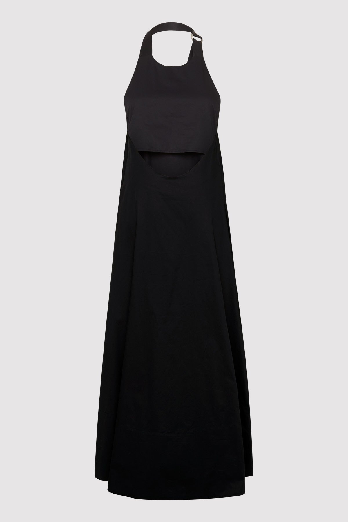 Ring Detail Halter Dress - Black - 7