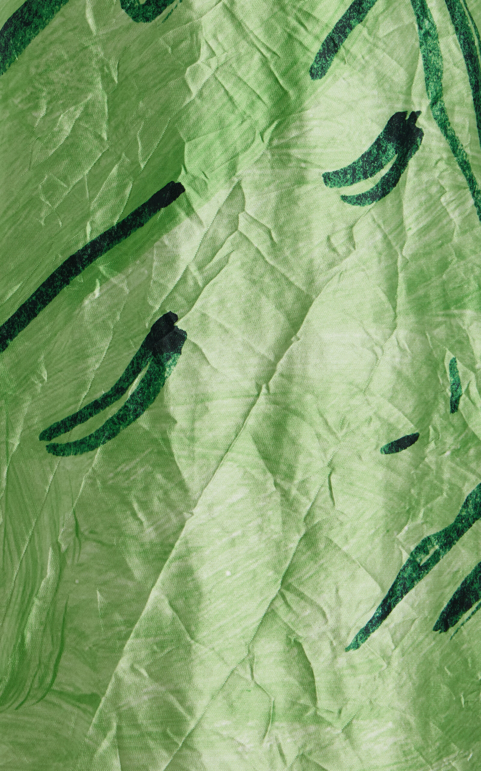 Crinkled Satin Midi Dress green - 7