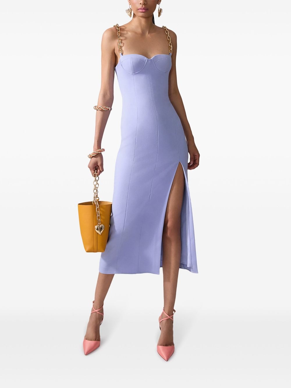 chain-strap midi dress - 2