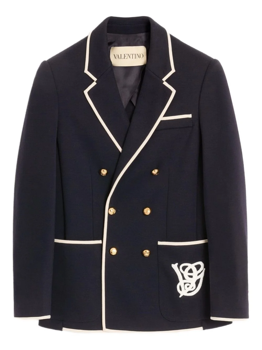 double-breasted wool blazer - 1