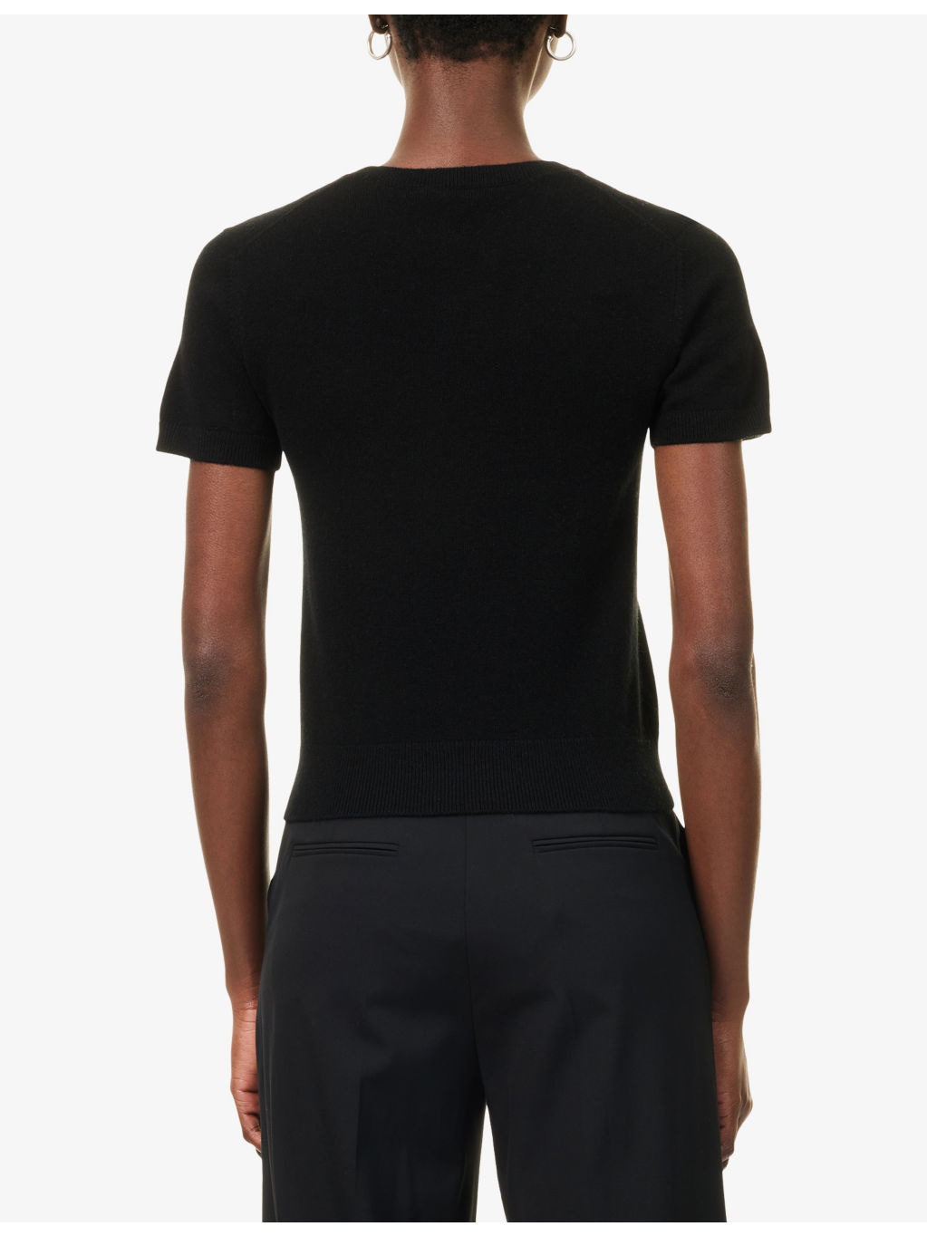 Short-Sleeves Round-Neck Stretch-Wool Blend T-Shirt - 4