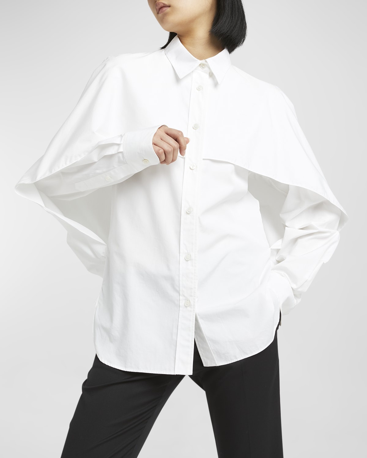 Balloon Cape Button-Down Shirt - 7