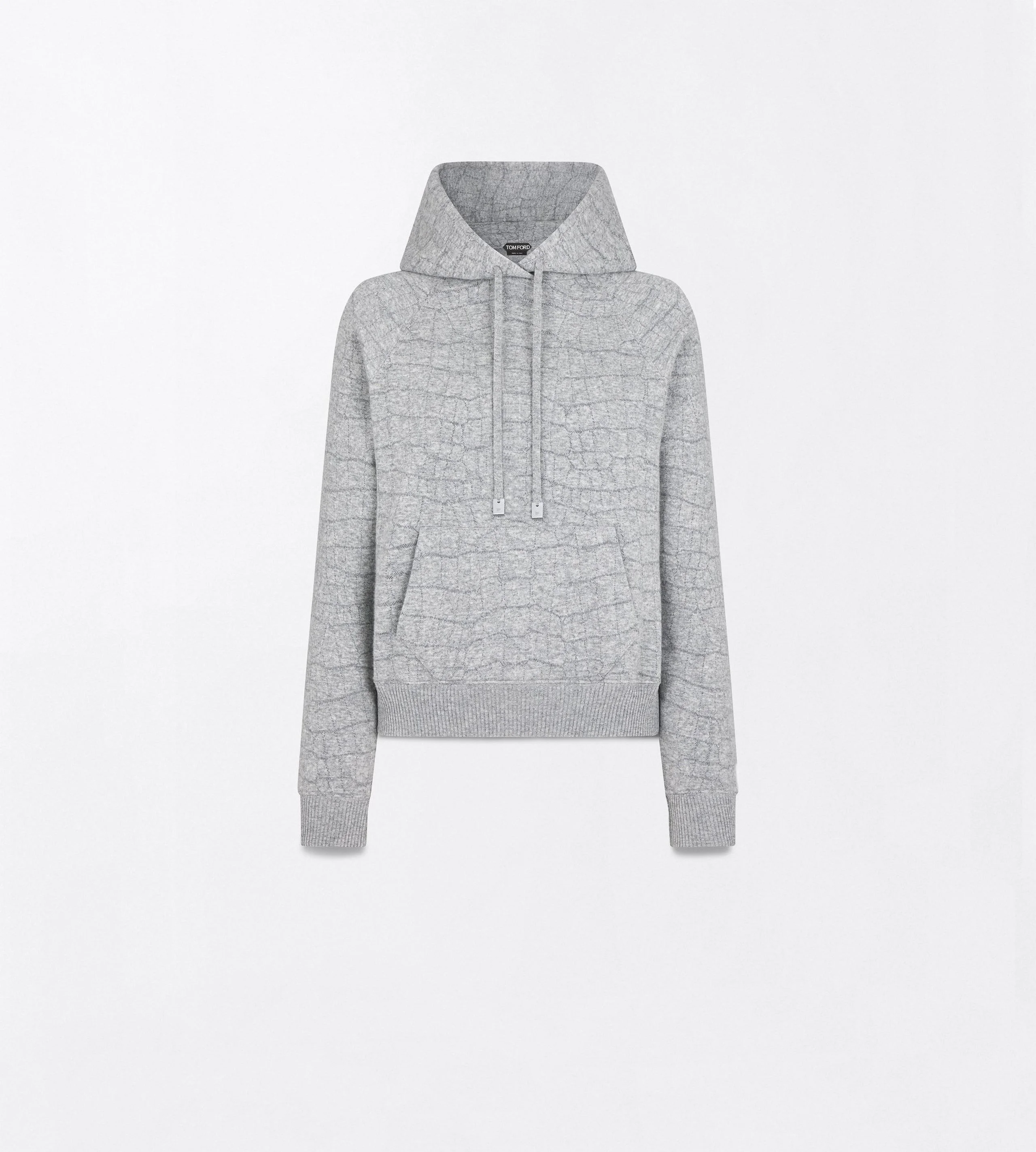 CASHMERE COTTON CROCO JACQUARD JERSEY HOODIE - 1