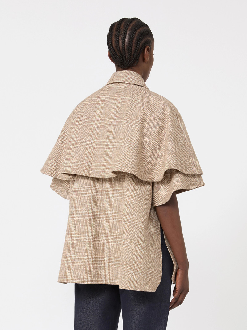 FAVETTA Glen plaid cotton cloak - TOBACCO 4