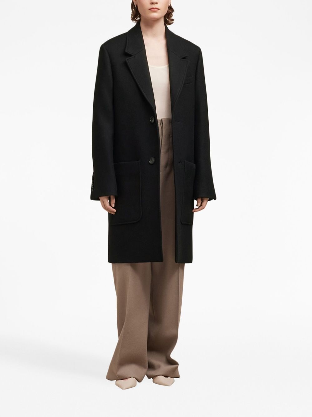 single-breasted wool coat - 2