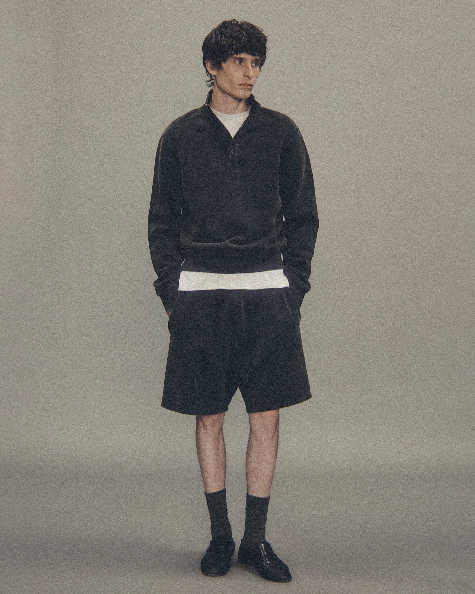 PORT PULLOVER WASHED BLACK - 3