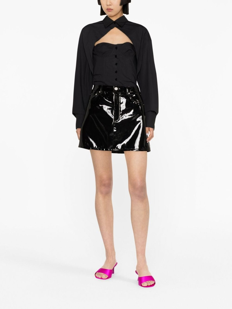 THE ATTICO cut-out corset-style cotton shirt outlook