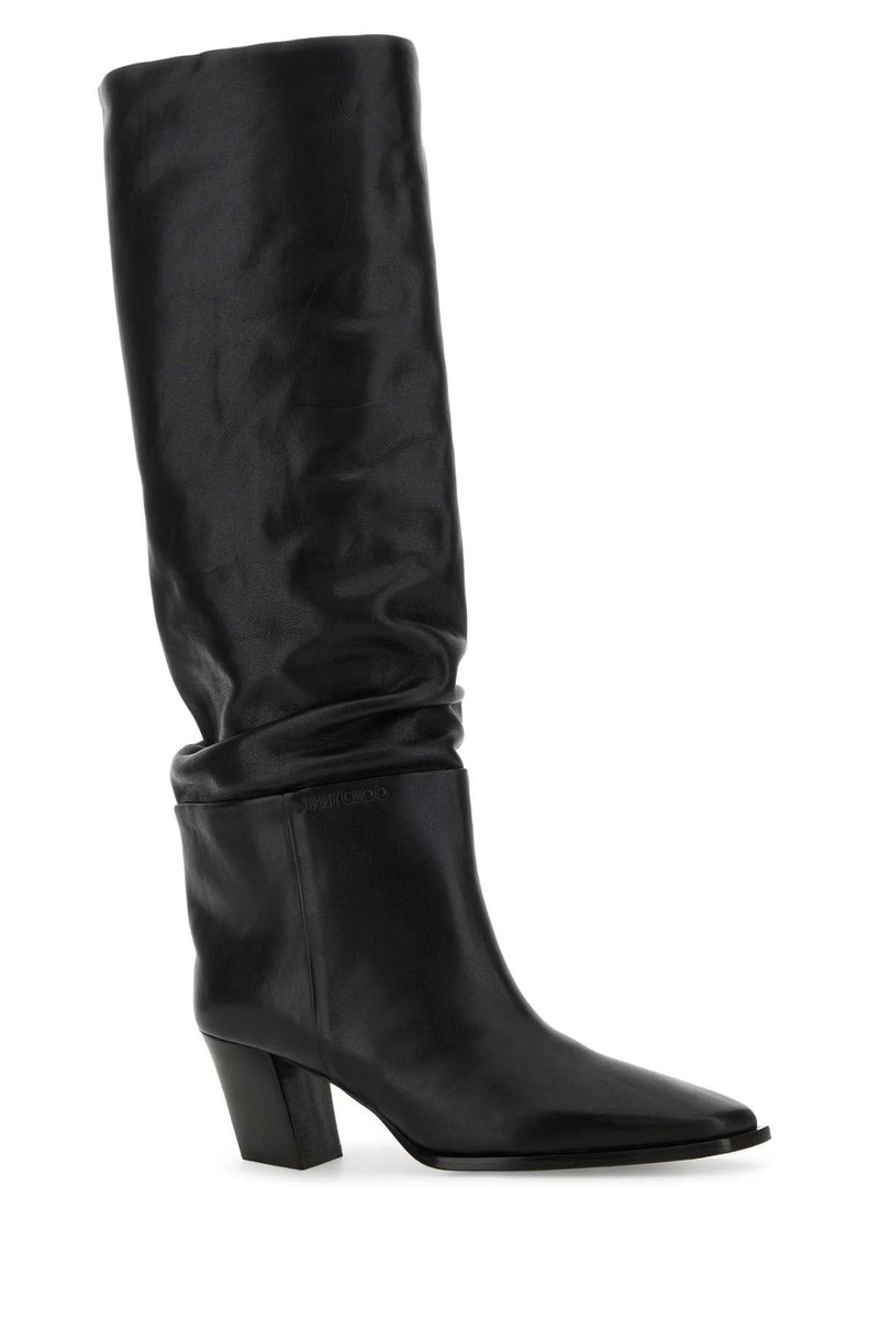 JIMMY CHOO Jimmy Choo Women Black Leather Hart 60 Boots outlook