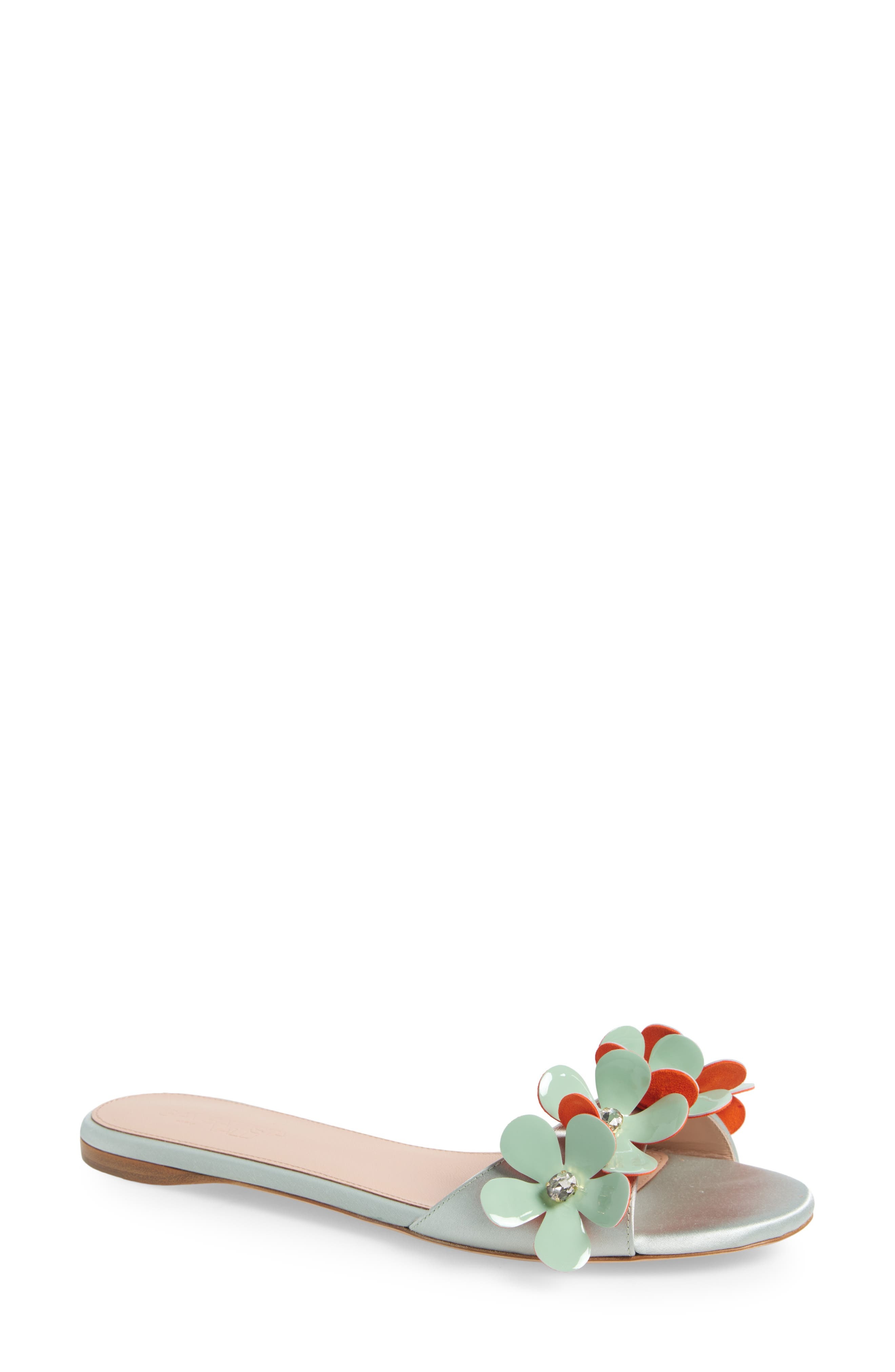 Giambattista Valli Flower Slide Sandal in Light Blue at Nordstrom - 1