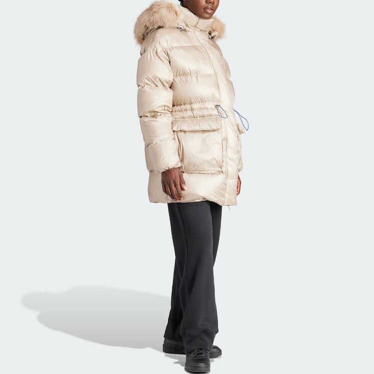 ダウンジャケット・コート adidas puffed long fur jacket beige IR7116 adidas (WMNS) adidas originals Puffed Long Fur Jacket 'Beige